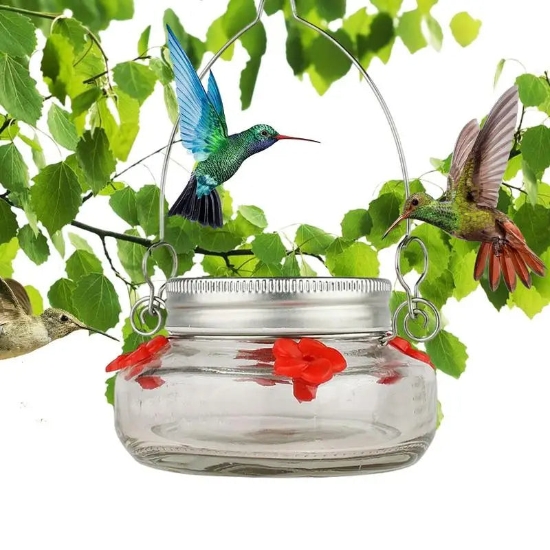 Clear Flower-Port Hummingbird Feeder