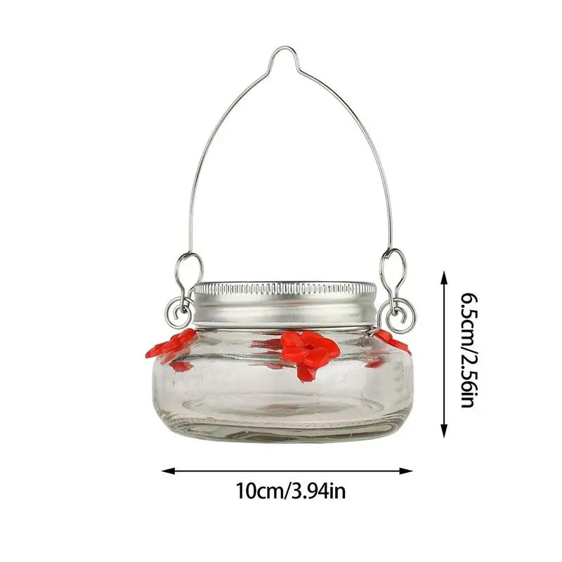 Clear Flower-Port Hummingbird Feeder