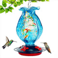 Hand Blown Glass Hanging Hummingbird Feeder