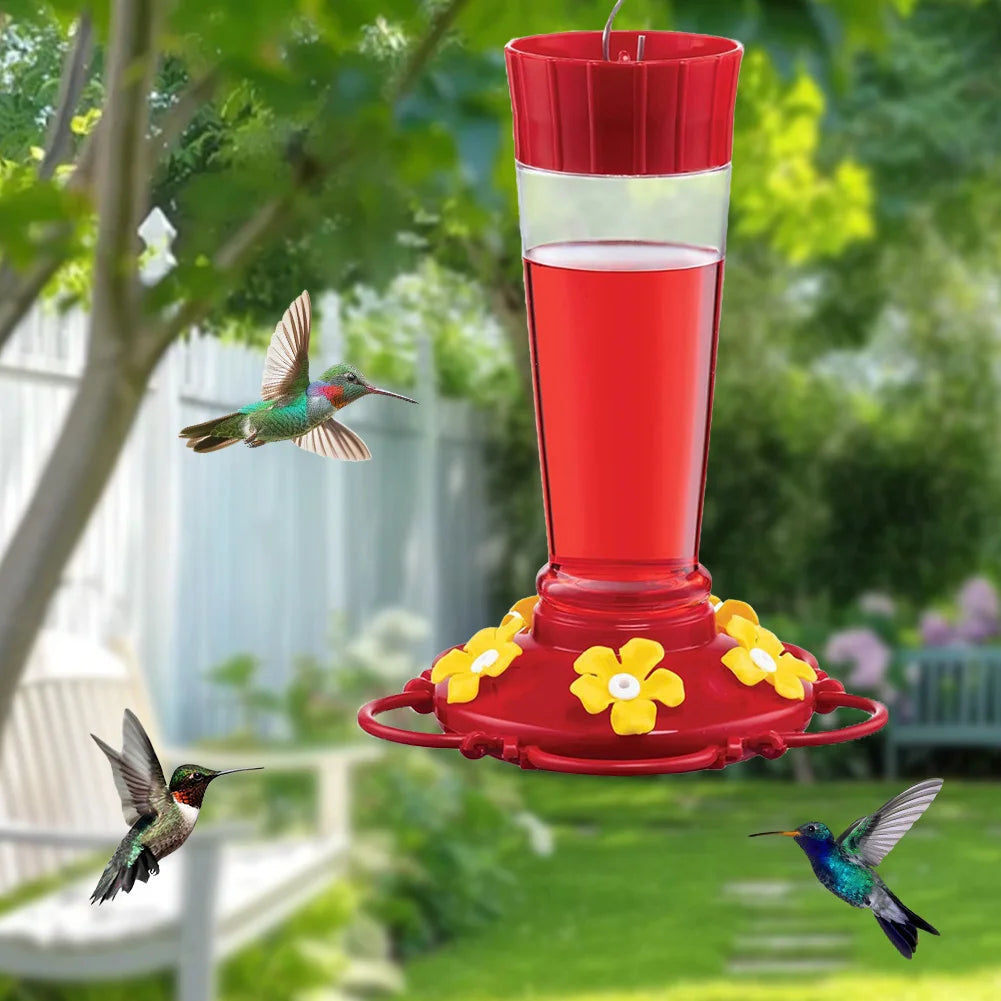 Large Capacity Red Hummingbird Feeder with Hanging Hook