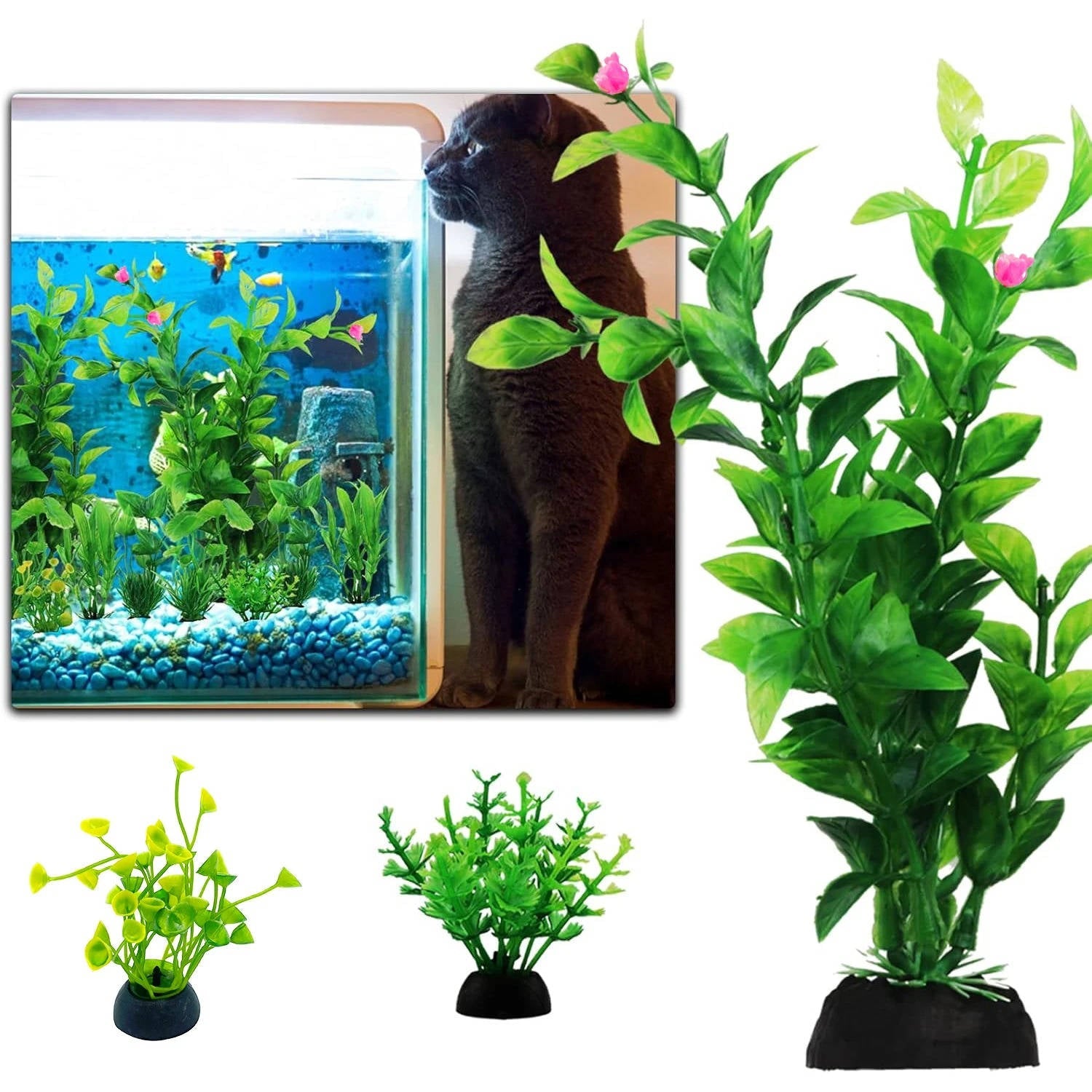 Artificial Fish Tank Plants - Aquarium Decoration Set