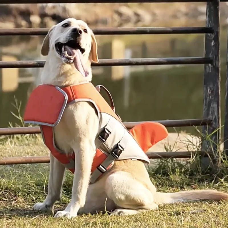 Shark Fin Dog Float Jacket with Rescue Handle