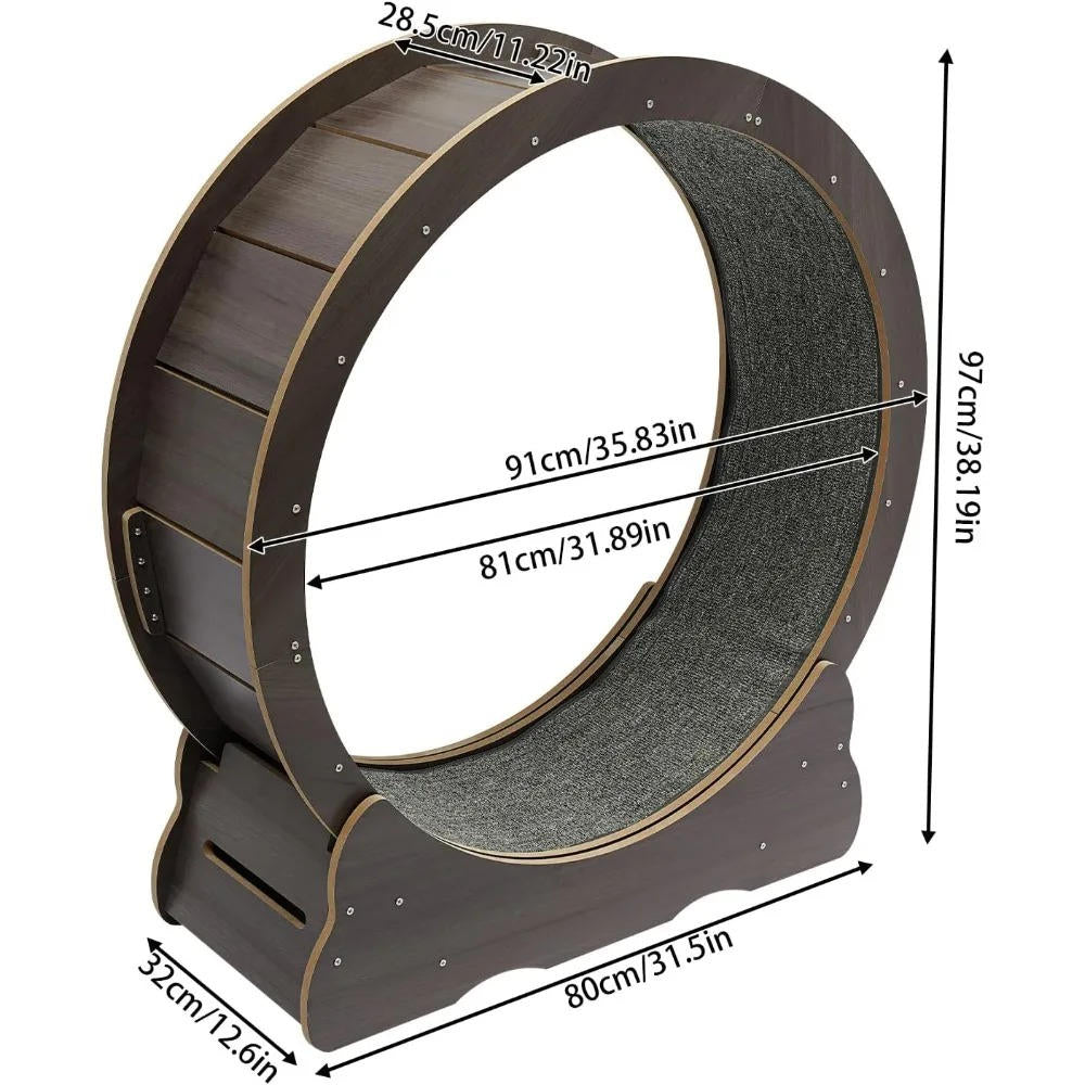 Quiet Indoor Cat Exercise Wheel with Cushioned Track
