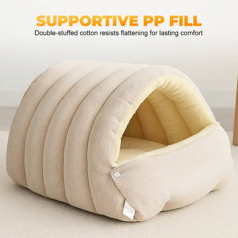 Removable and Washable Winter Enclosed Cat Bed