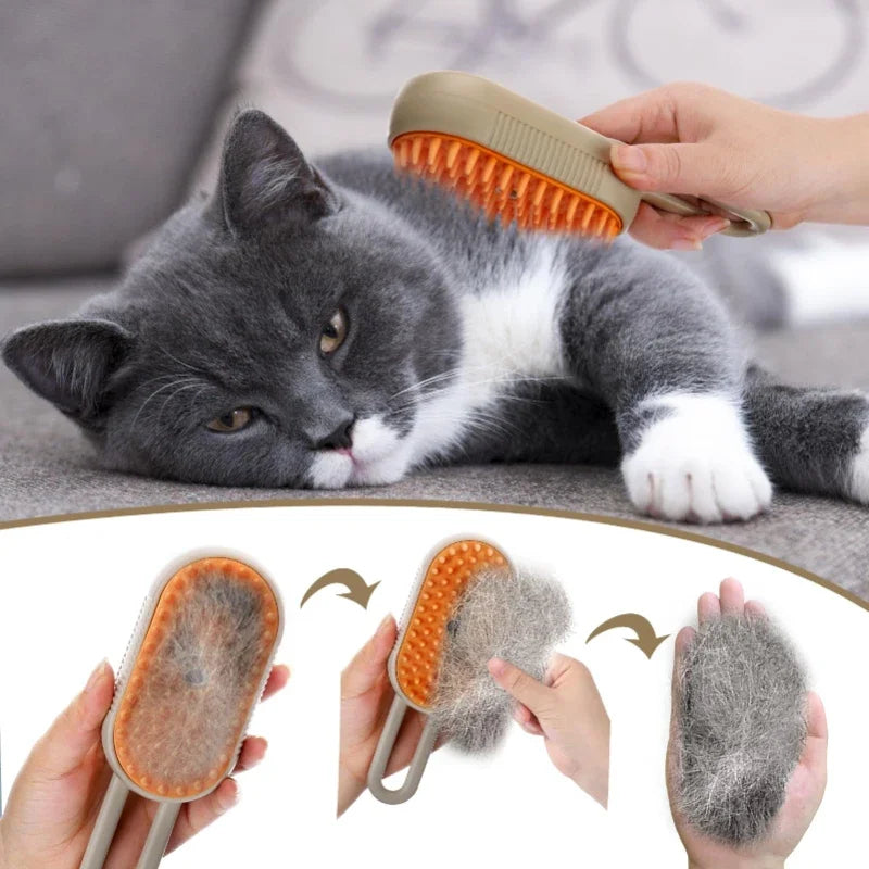 3-in-1 Pet Steam Grooming &amp; Massage Brush