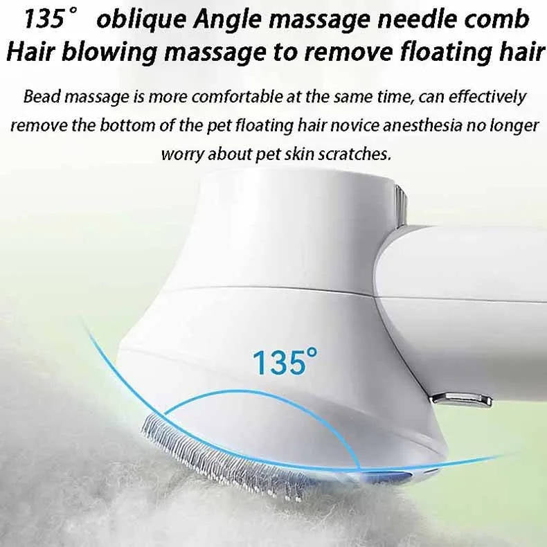 High-Velocity Pet Hair Dryer with Comb Attachment
