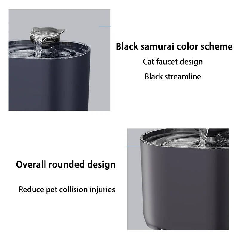 Filtered Cat Water Fountain with Quiet Flowing Stream