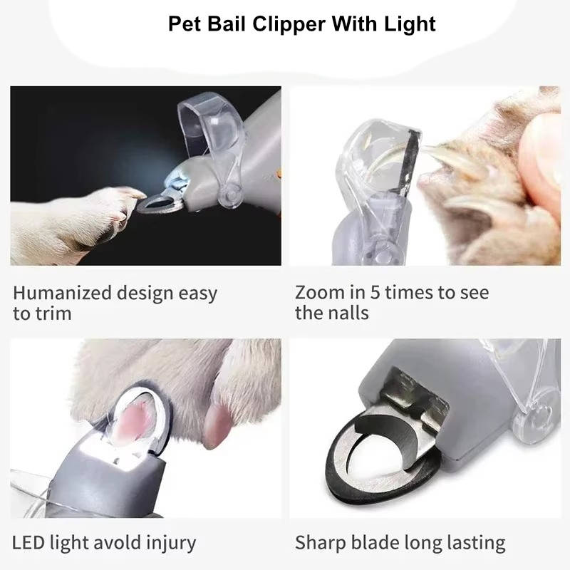 Pet Nail Clipper with LED Light and Magnifier
