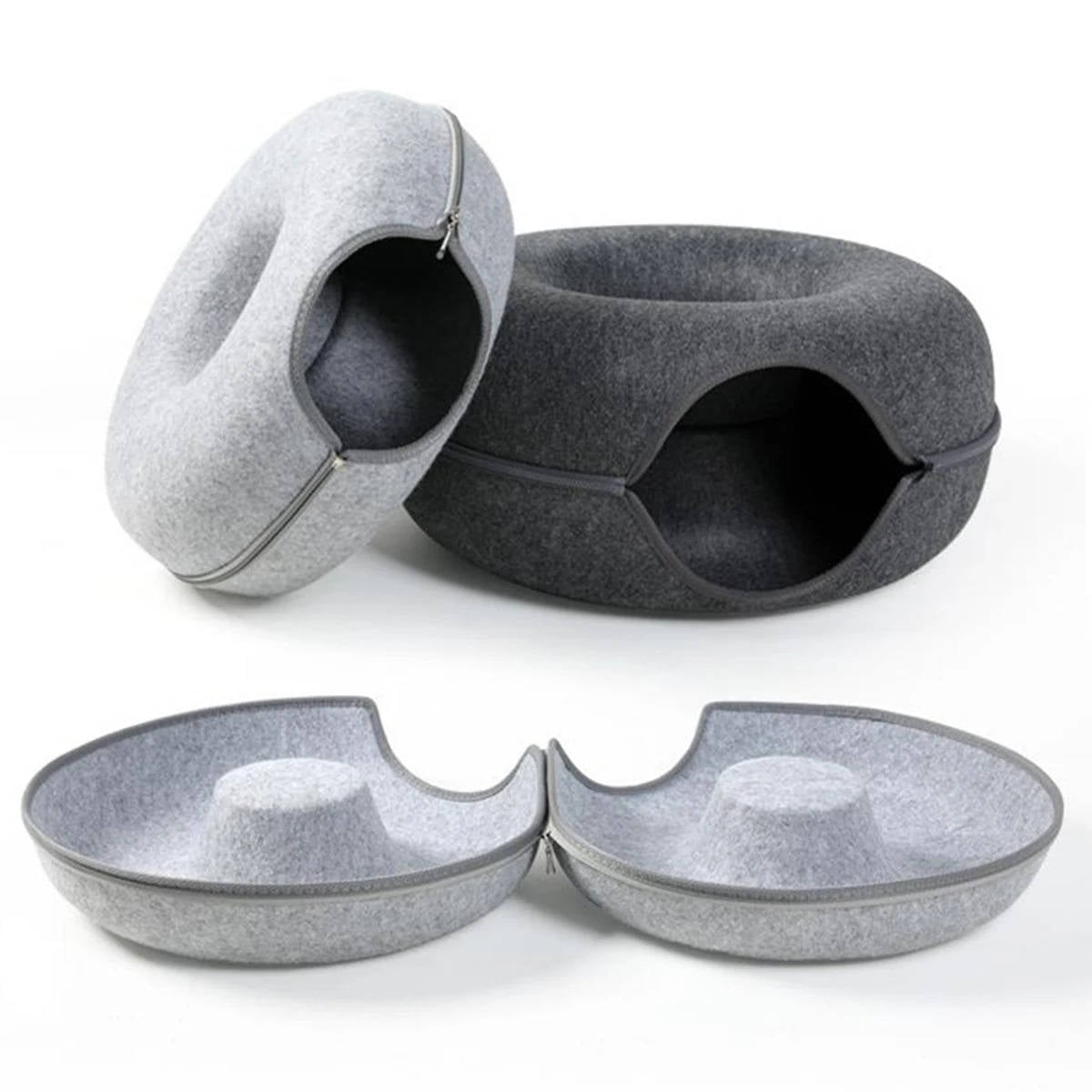 Convertible Donut Tunnel Bed for Cats