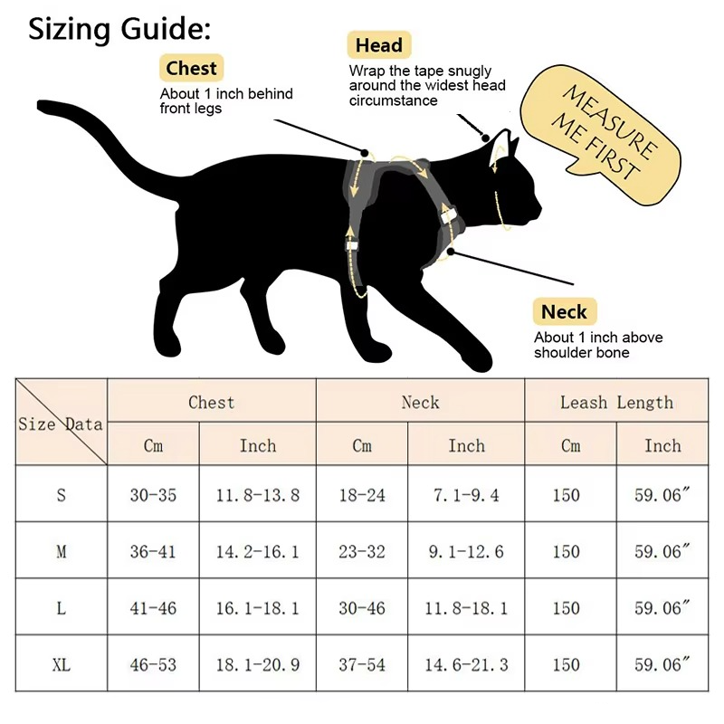 360° Reflective Cat Harness and Leash Set