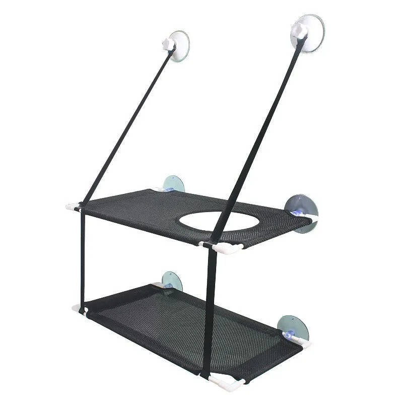 Double-Layer Suction Cup Cat Window Perch Hammock