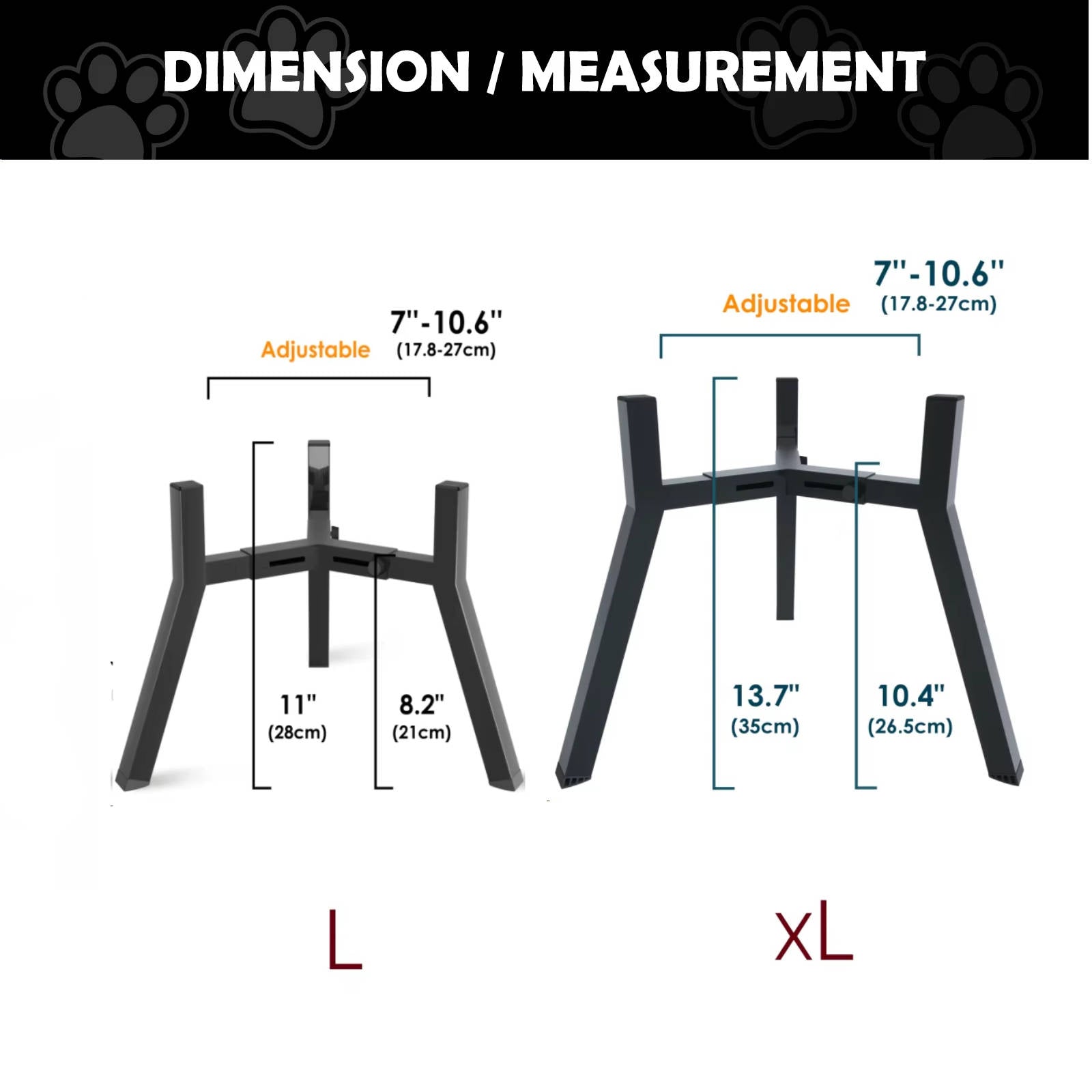 Elevated Dog Bowl Stand - Adjustable Foldable Feeder