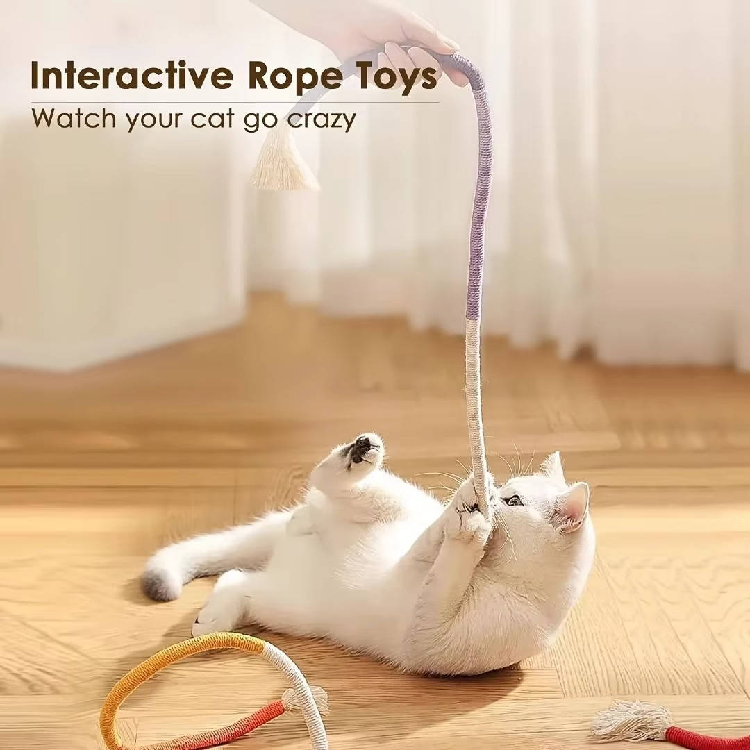 Cotton Rope Cat Chew Toys with Silvervine Balls