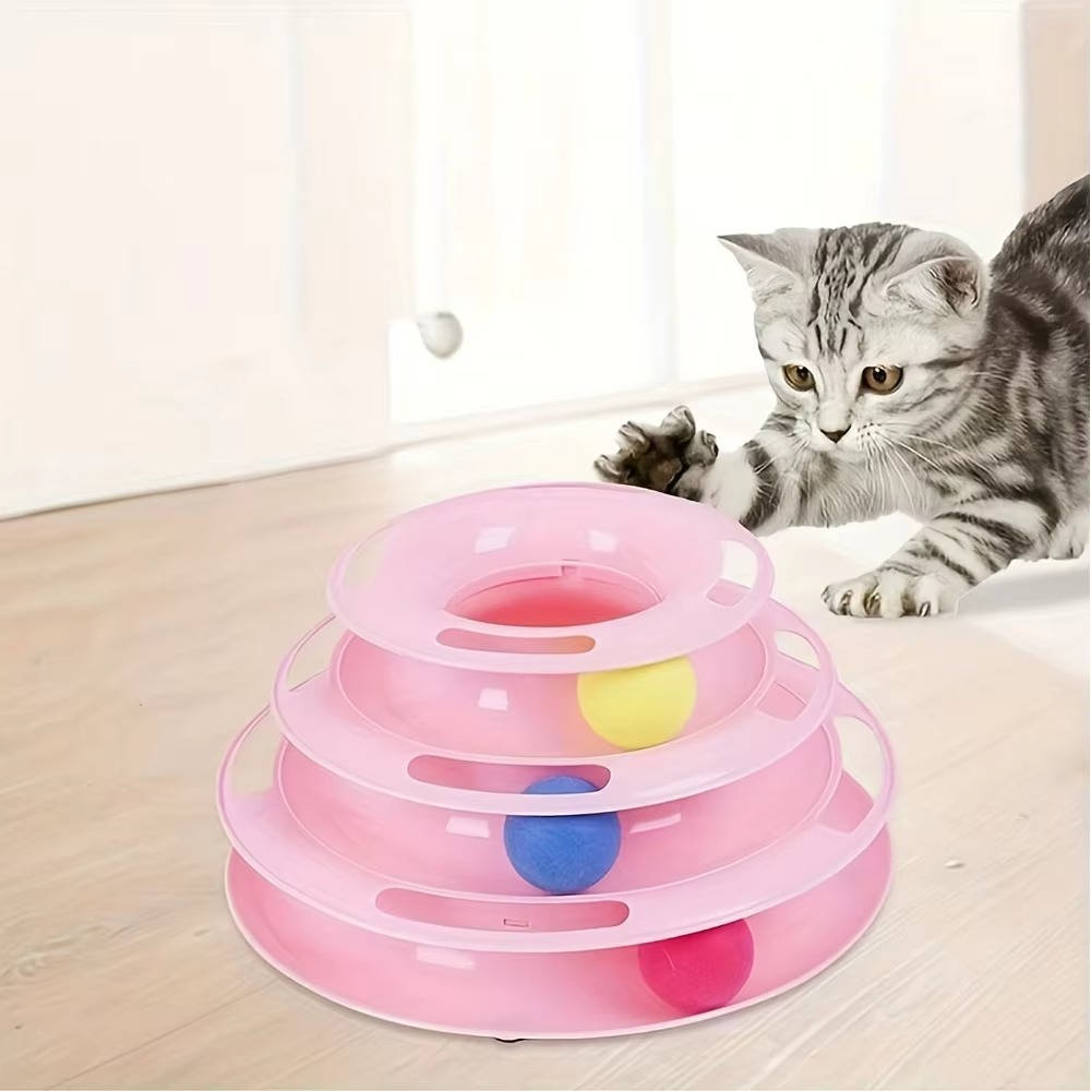 Fun Interactive Cat Toys - 3 Layer Ball Tower