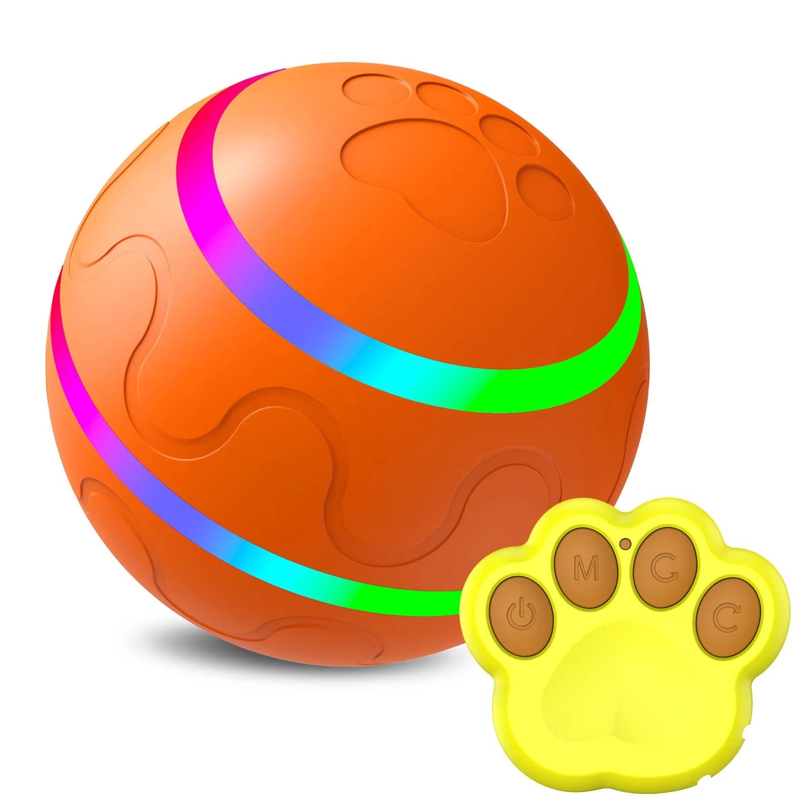 Remote Control Interactive Dog Ball Toy with LED Lights