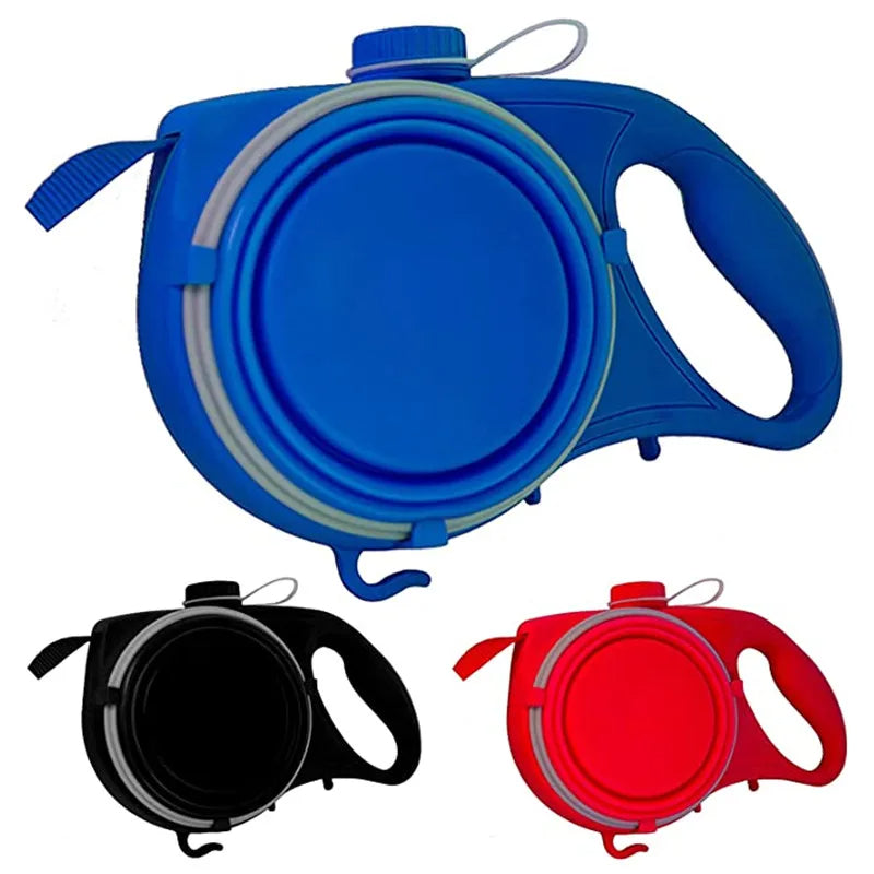 4-in-1 Dog Leash with Water Bottle &amp; Bowl