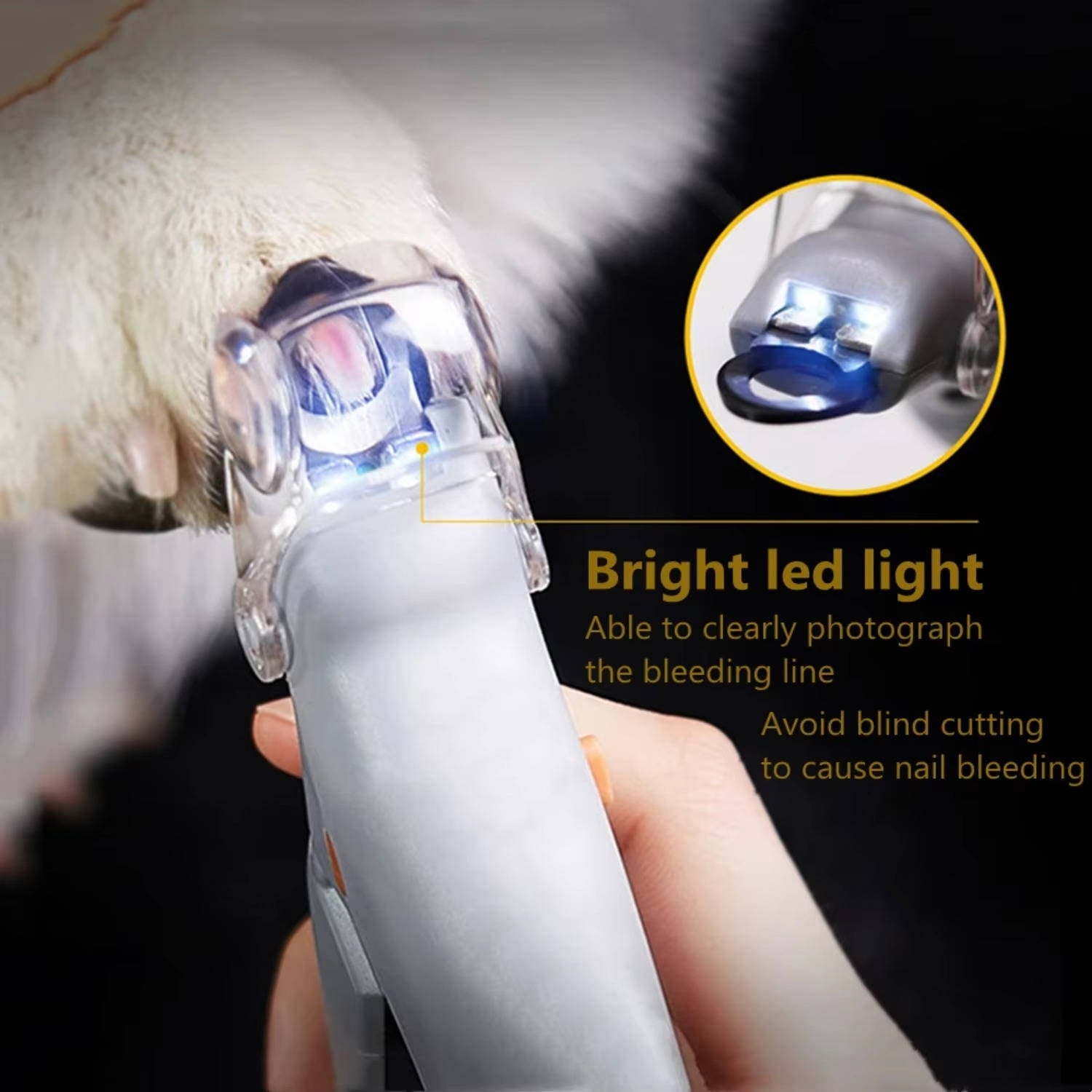 Pet Nail Clipper with LED Light and Magnifier