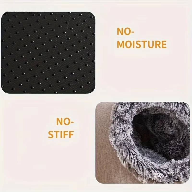 Insulated Cave-Style Winter Bed for Cats