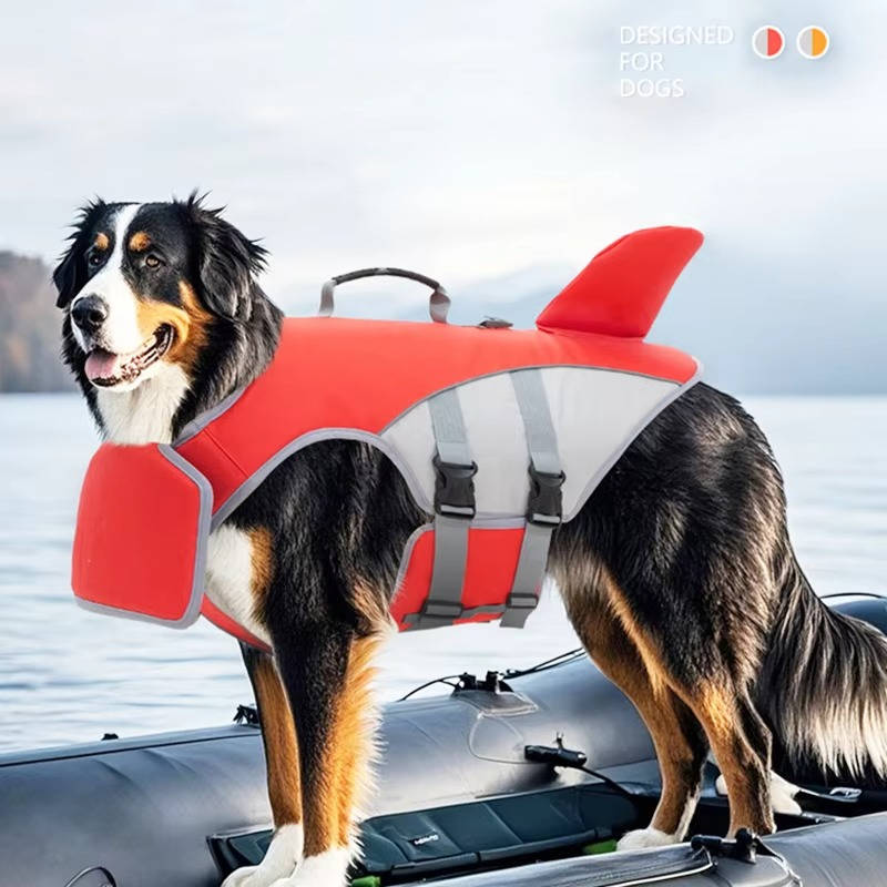 Shark Fin Dog Float Jacket with Rescue Handle