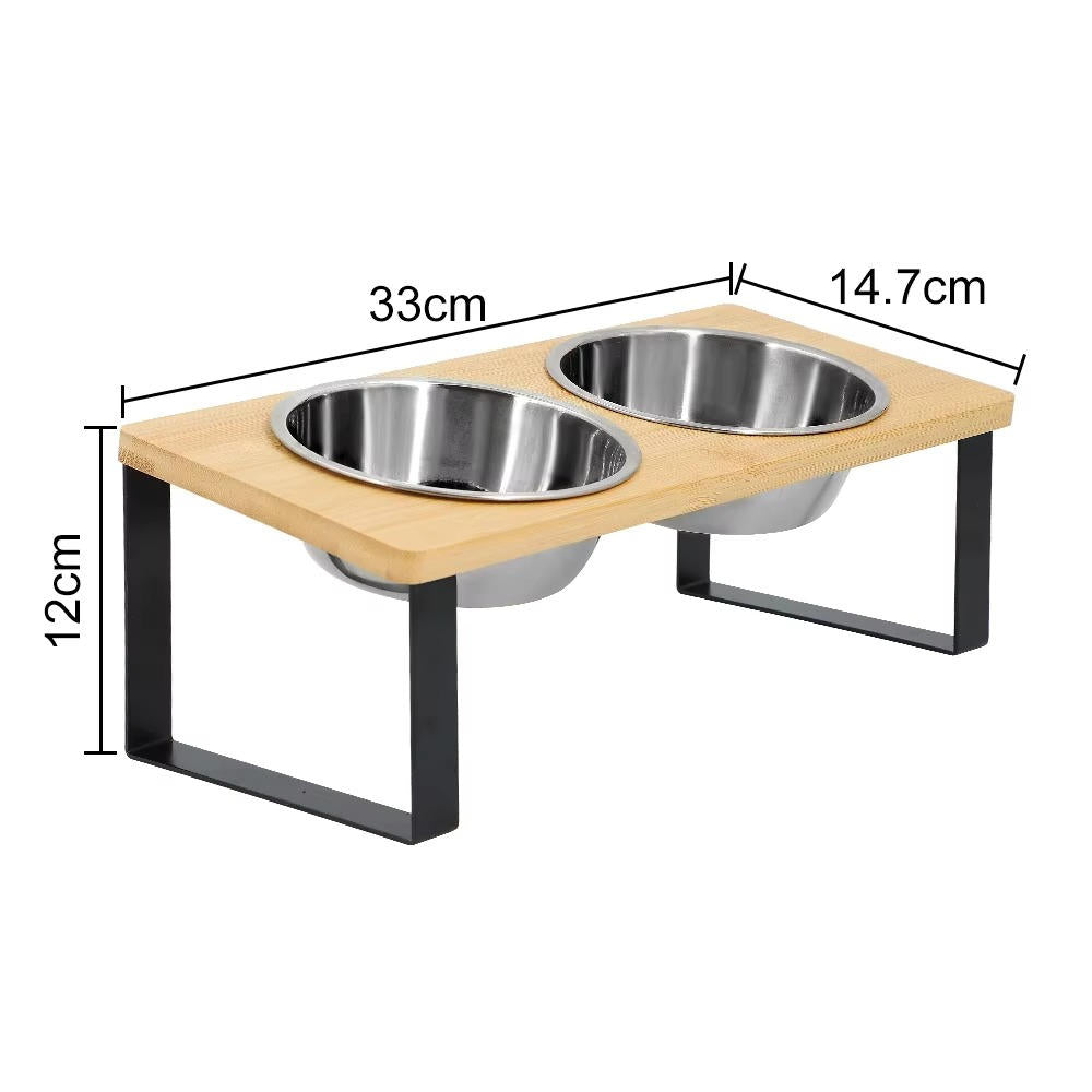 Elevated Cat Bowl with 15-Degree Tilt for Comfortable Feeding