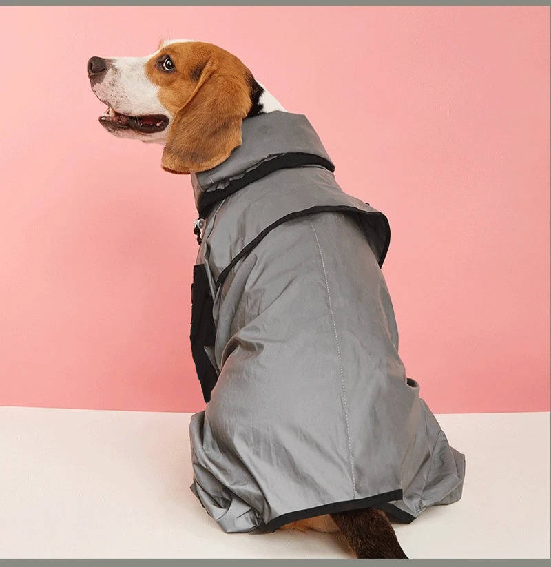 Waterproof Dog Raincoat with Hood and Reflective Strips