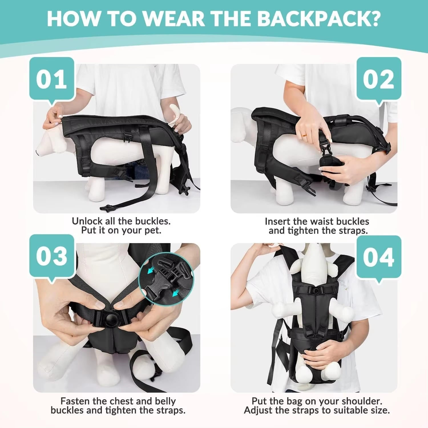 Ventilated Dog Carrying Backpack, Front or Back Wear