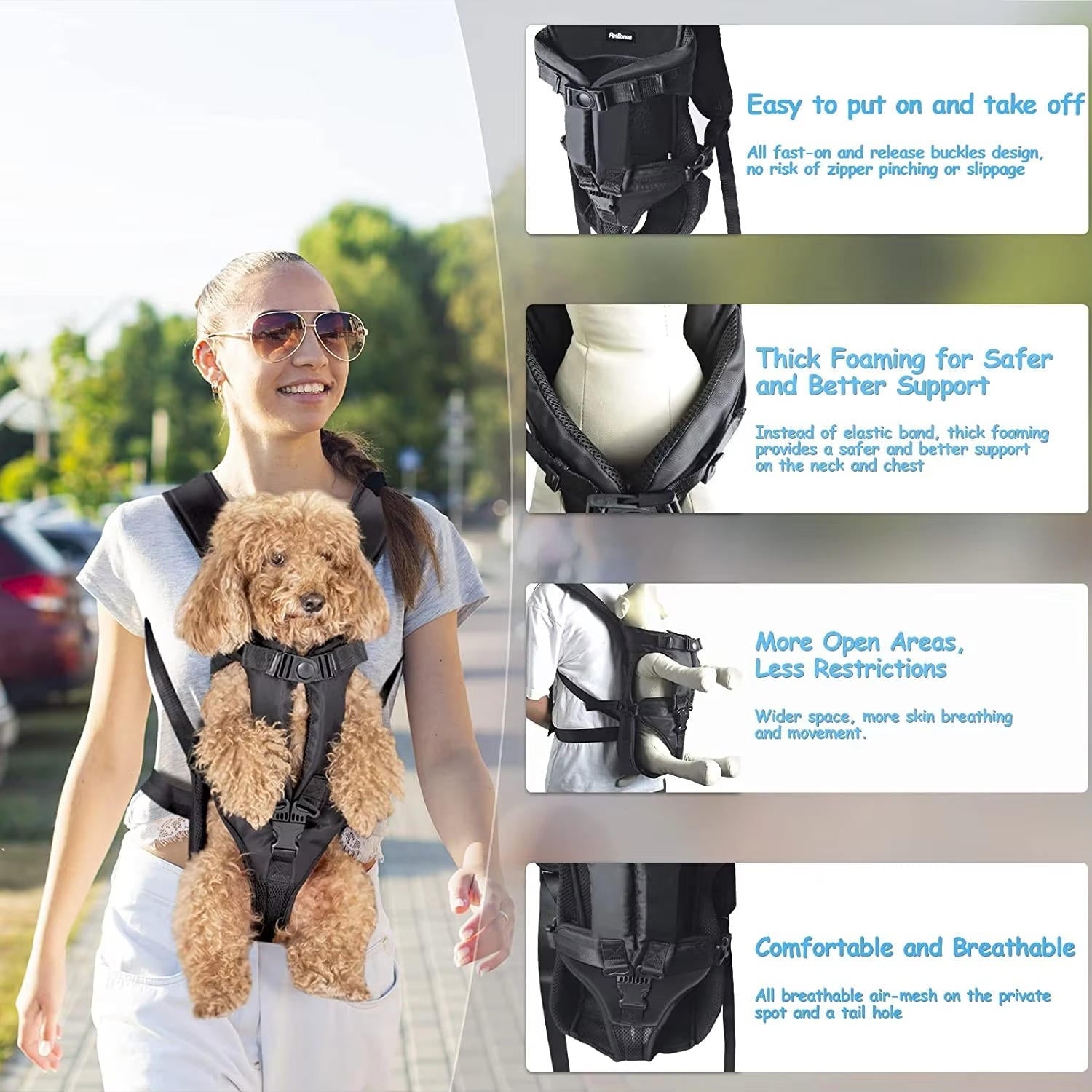 Ventilated Dog Carrying Backpack, Front or Back Wear