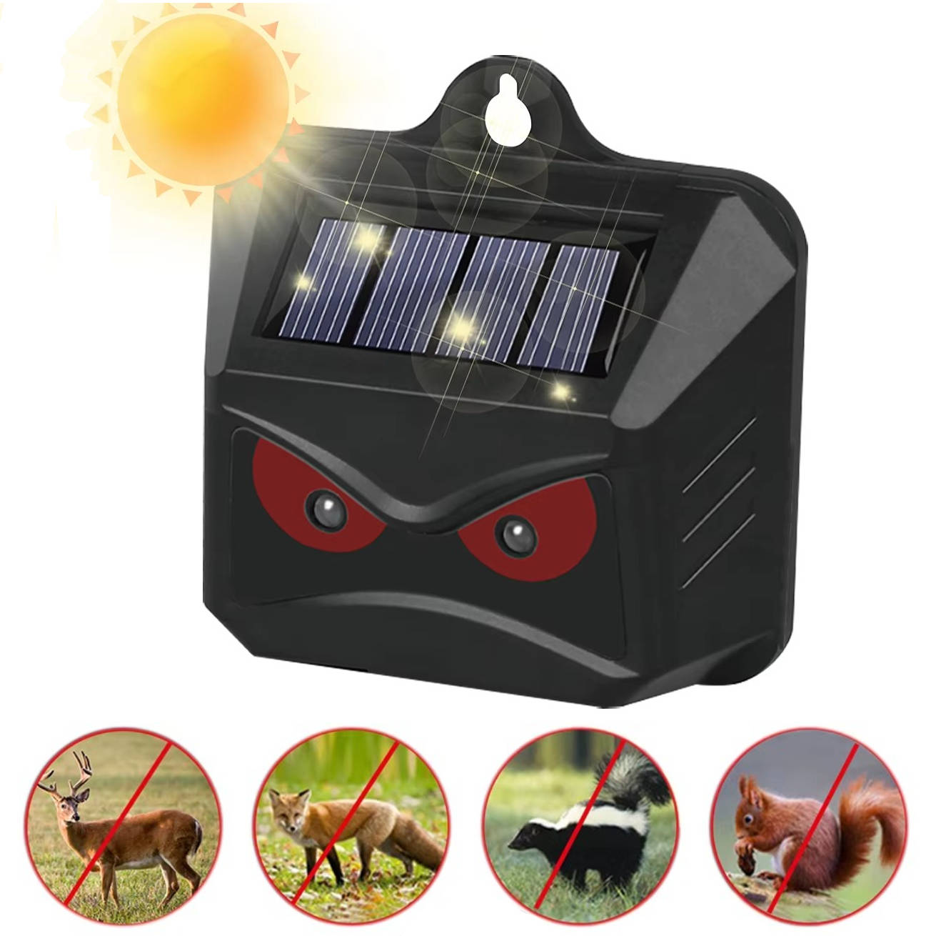 Solar Powered Ultrasonic Animal Repellent (2-Pack)