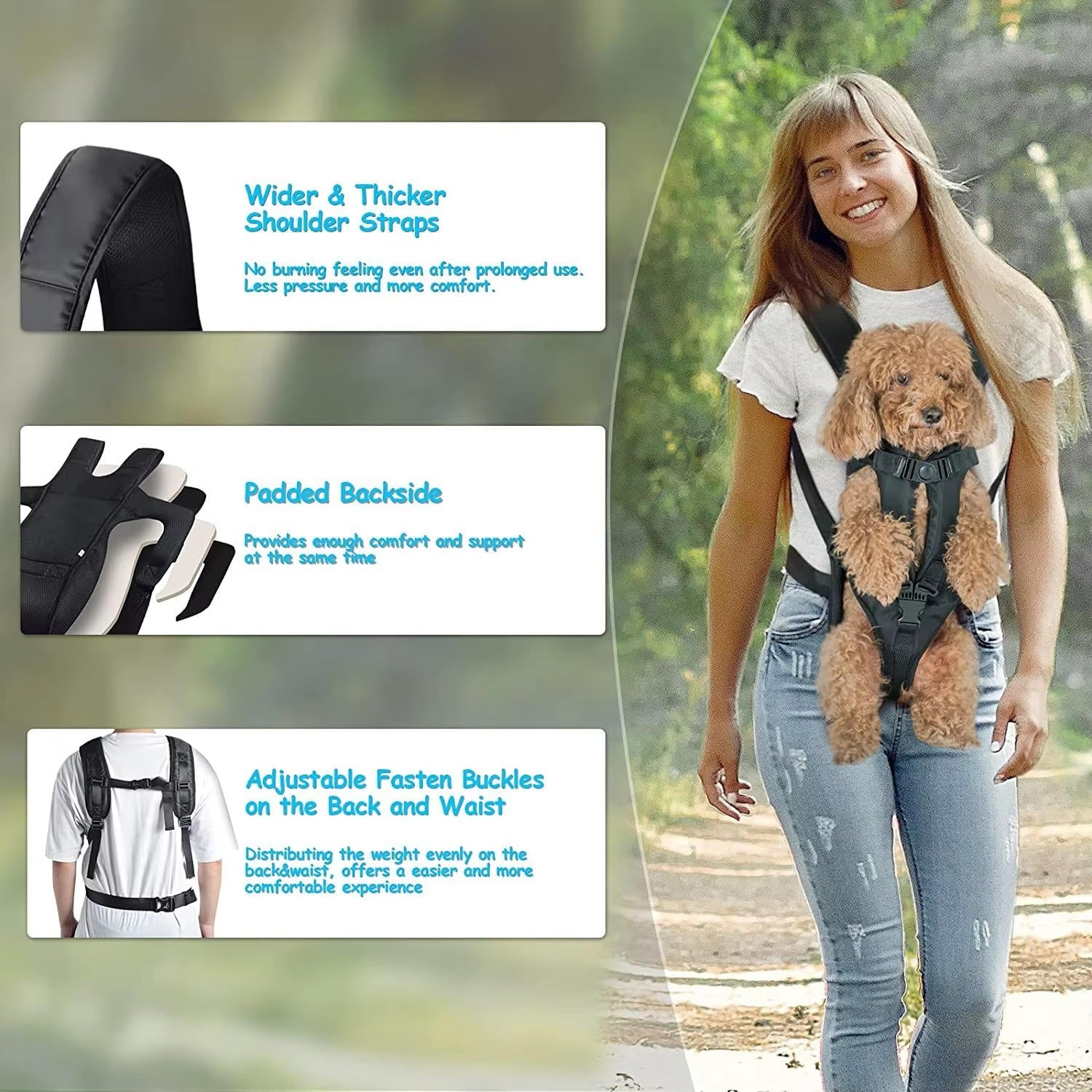 Ventilated Dog Carrying Backpack, Front or Back Wear