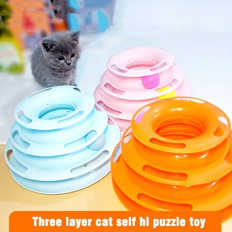 Fun Interactive Cat Toys - 3 Layer Ball Tower