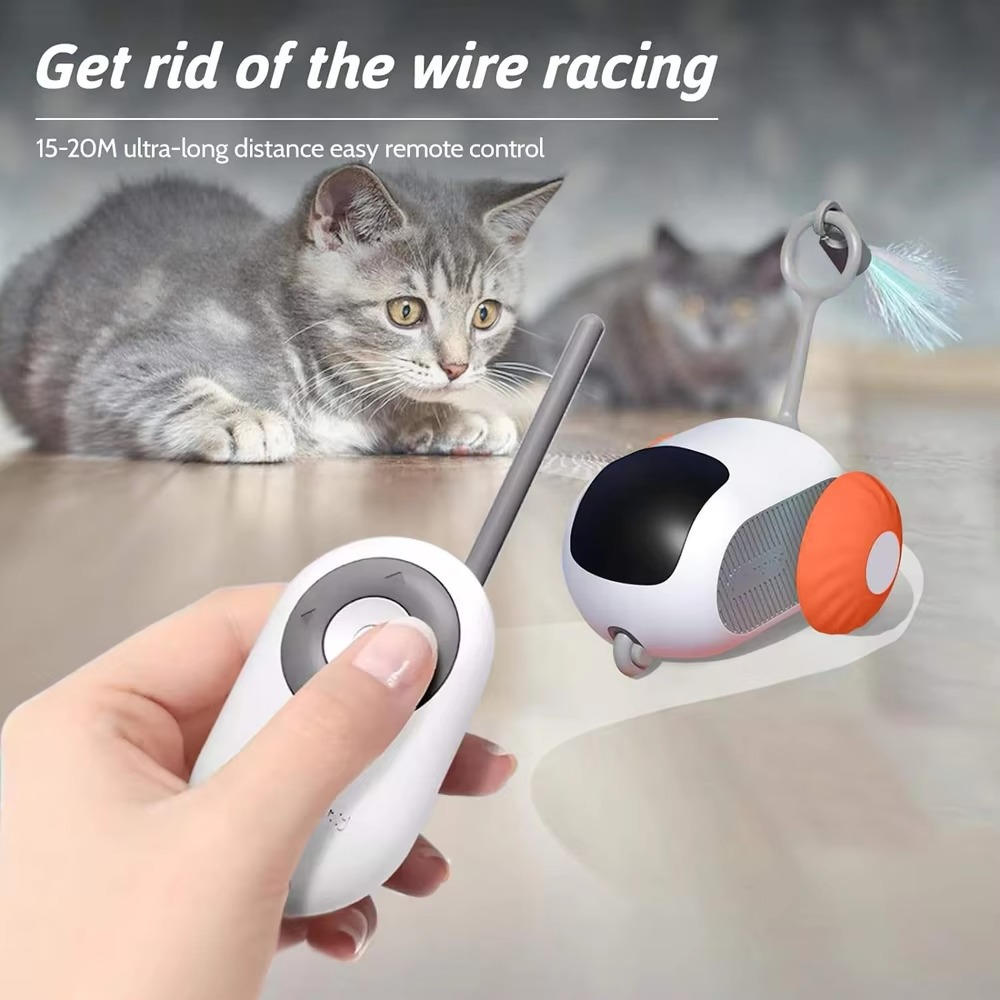 Dual Mode Remote Control Cat Toy with Sensors