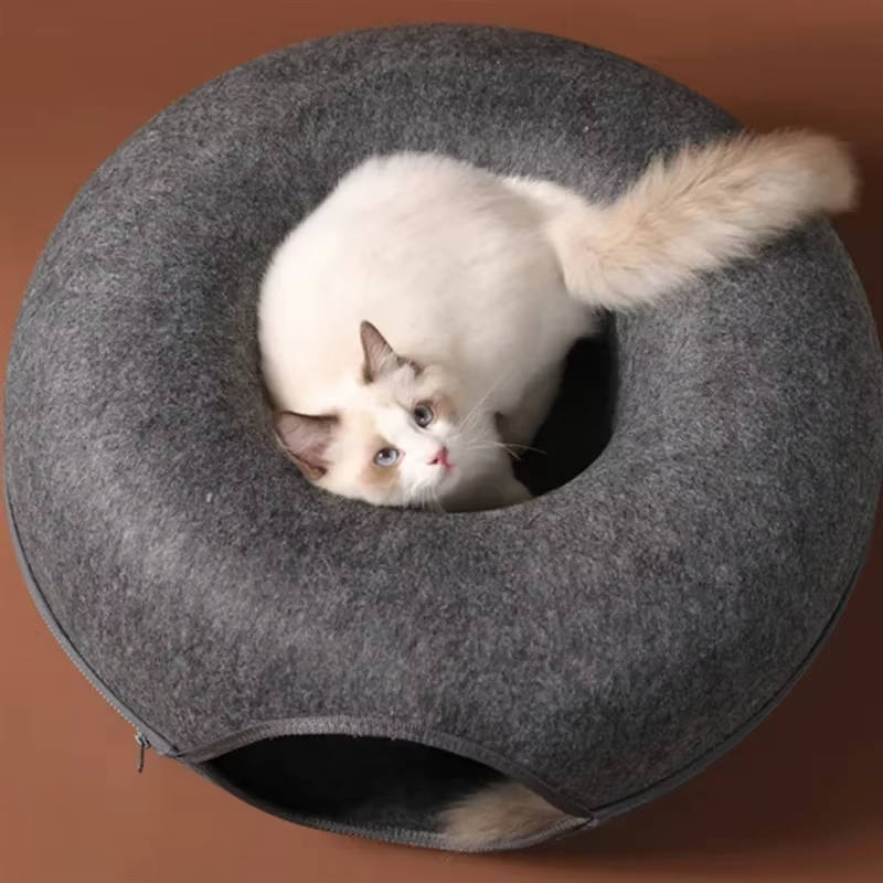 Convertible Donut Tunnel Bed for Cats