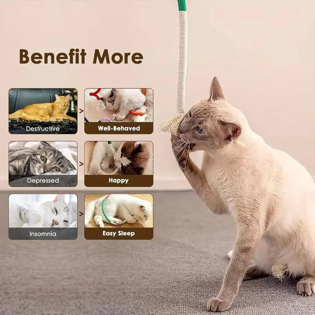 Cotton Rope Cat Chew Toys with Silvervine Balls