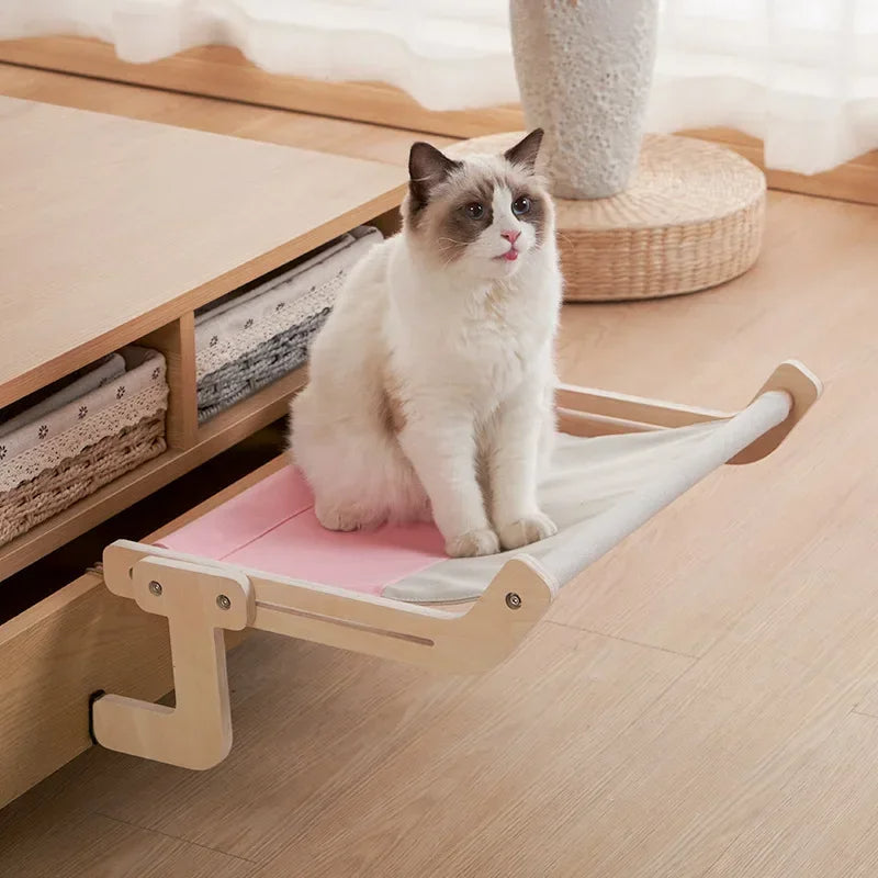 Elevated Wooden Cat Hammock Bed