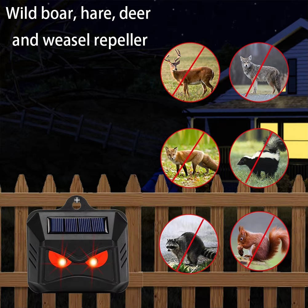 Solar Powered Ultrasonic Animal Repellent (2-Pack)