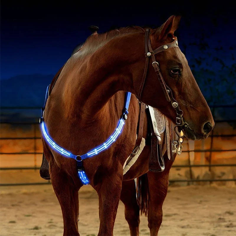 Rechargeable LED Horse Breast Collar for Night Visibility