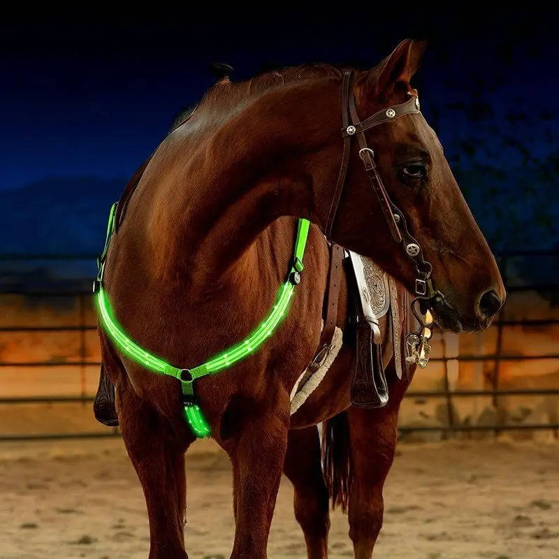 Rechargeable LED Horse Breast Collar for Night Visibility