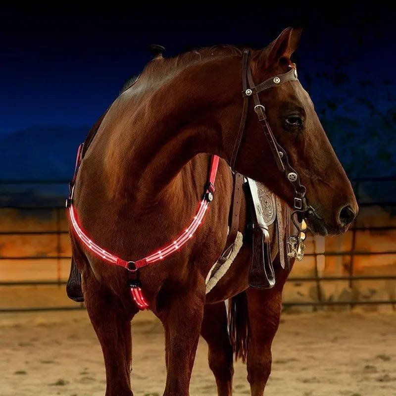Rechargeable LED Horse Breast Collar for Night Visibility