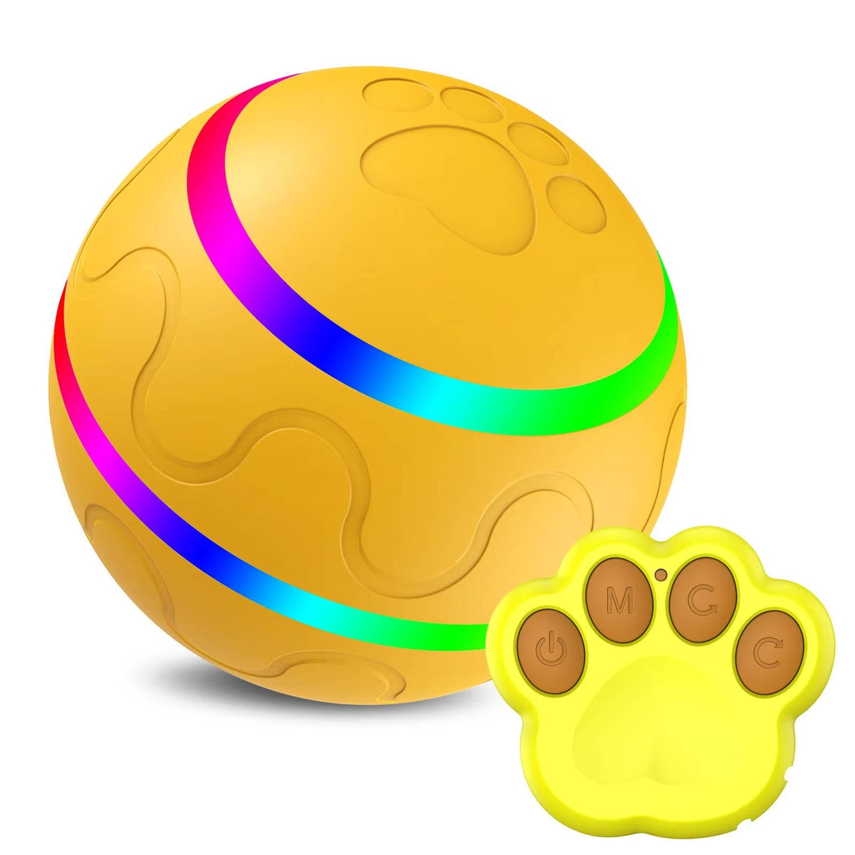 Remote Control Interactive Dog Ball Toy with LED Lights
