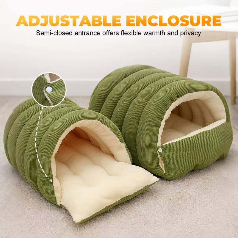 Removable and Washable Winter Enclosed Cat Bed