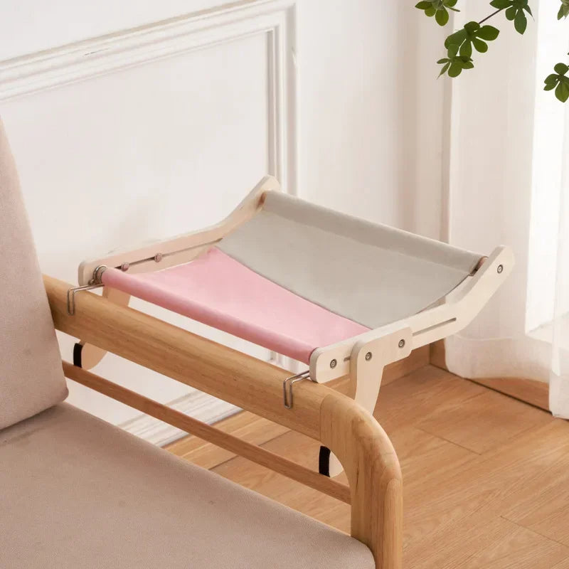Elevated Wooden Cat Hammock Bed