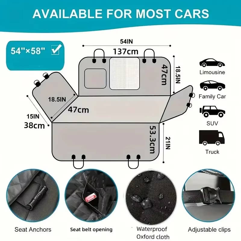 Waterproof Scratch-Resistant Dog Car Seat Protector