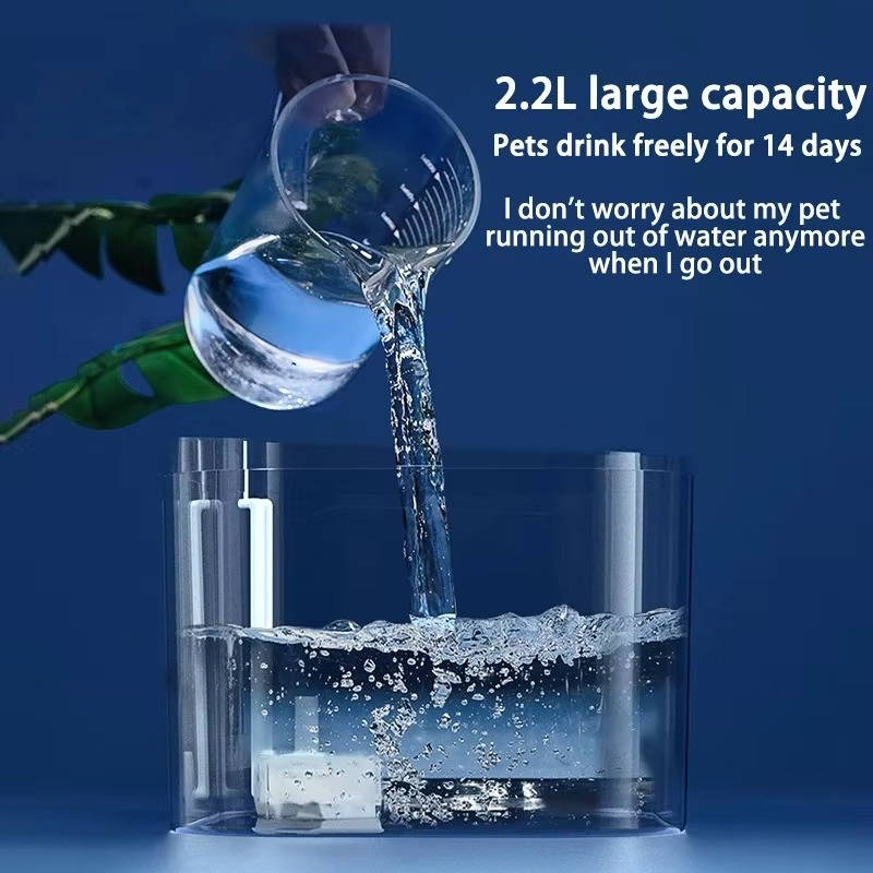 Filtered Cat Water Fountain with Quiet Flowing Stream