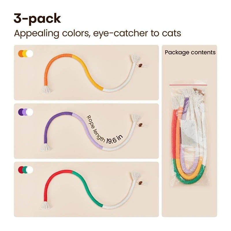 Cotton Rope Cat Chew Toys with Silvervine Balls