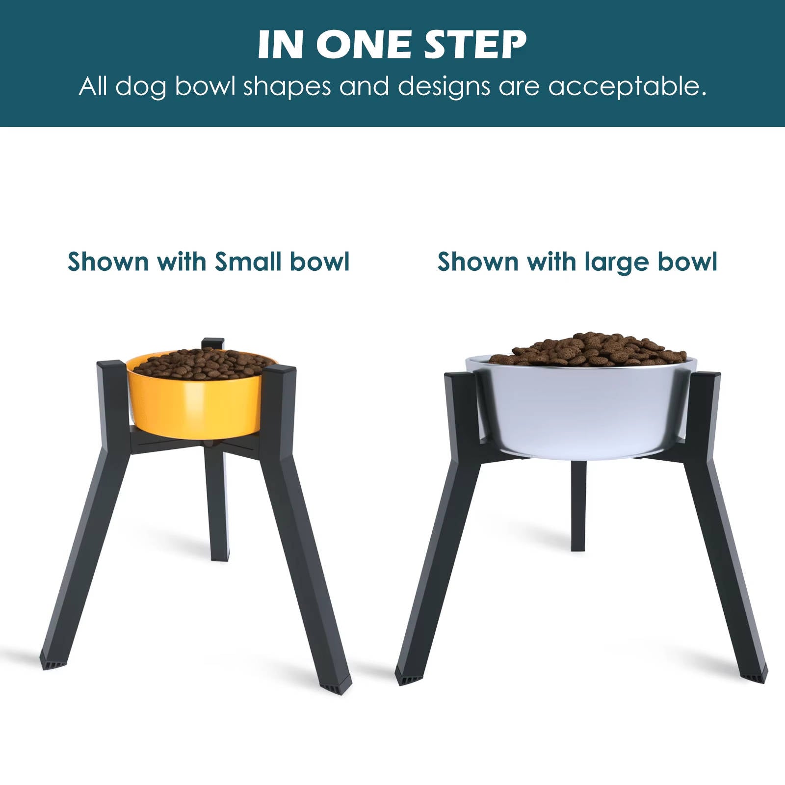 Elevated Dog Bowl Stand - Adjustable Foldable Feeder