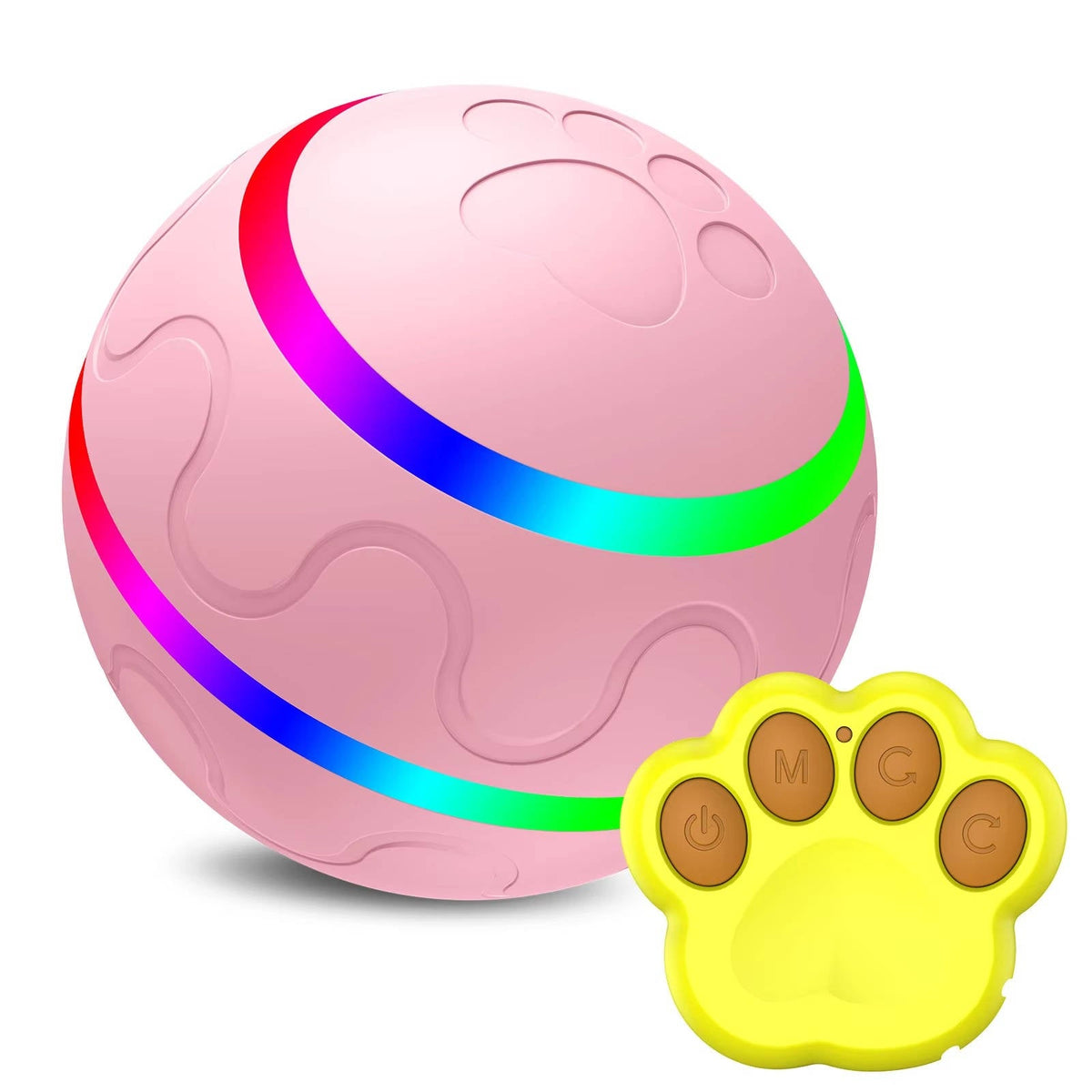 Remote Control Interactive Dog Ball Toy with LED Lights