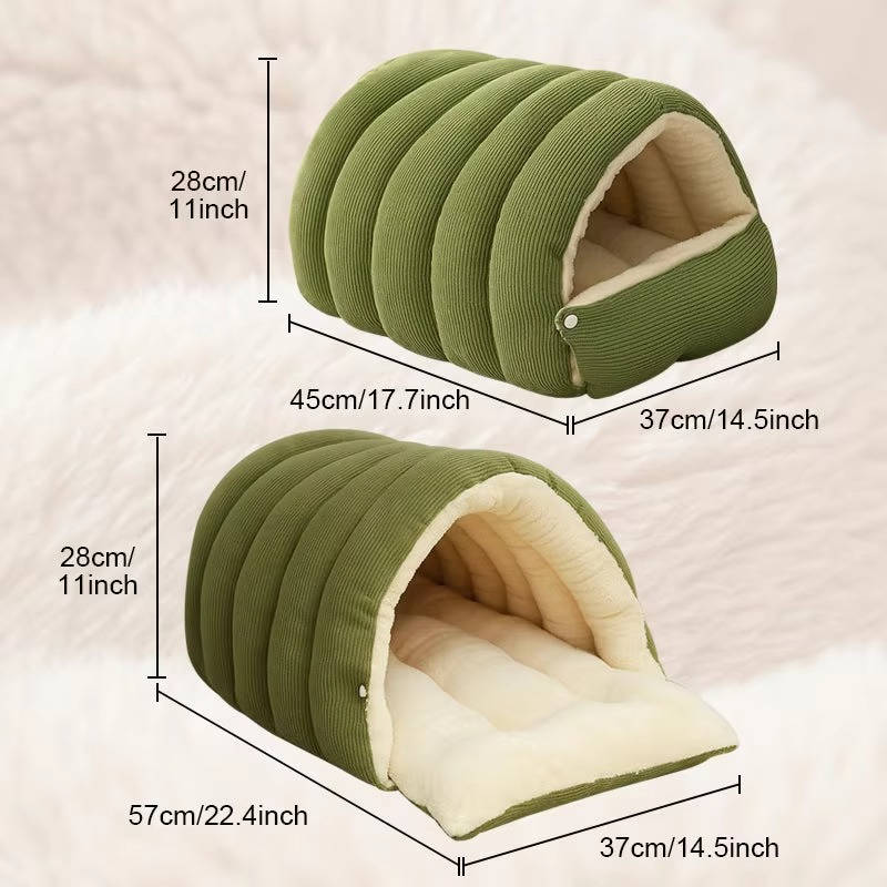 Removable and Washable Winter Enclosed Cat Bed