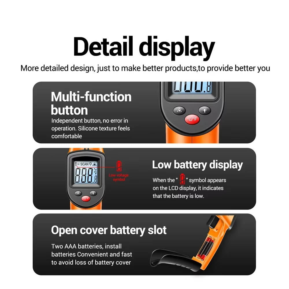 Infrared Laser Thermometer All-in-One Temperature Gun