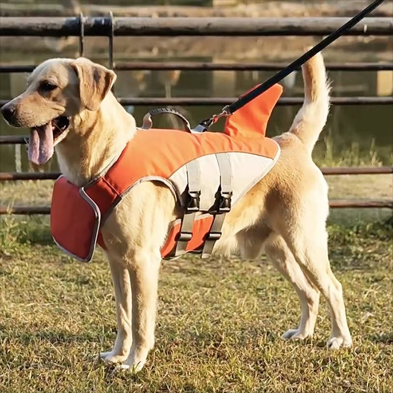 Shark Fin Dog Float Jacket with Rescue Handle