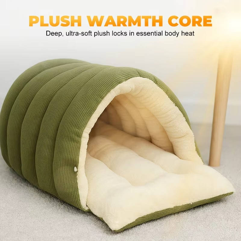 Removable and Washable Winter Enclosed Cat Bed